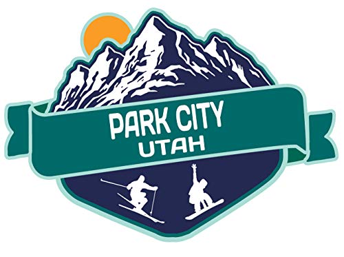 Park City Utah Ski Adventures Souvenir 4 Inch Vinyl Decal Sticker Mountain Design 4-Pack