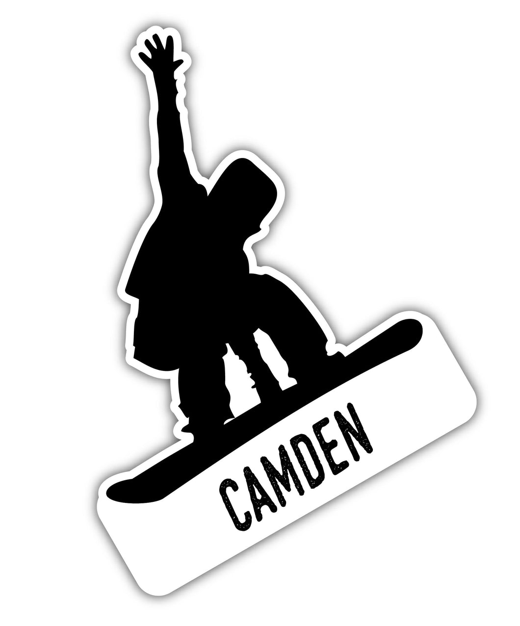 Camden Maine Ski Adventures Souvenir 4 Inch Vinyl Decal Sticker Board Design