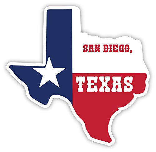 San Diego Texas 4 Inch State Shape Vinyl Decal Sticker