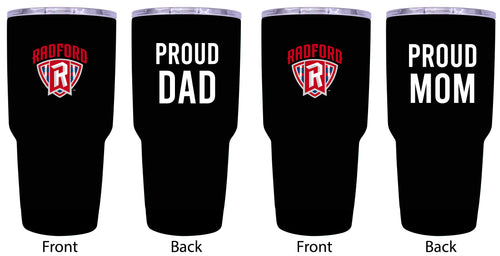 Radford University Highlanders Proud Parent 24 oz Insulated Tumblers Set - Black, Mom & Dad Edition