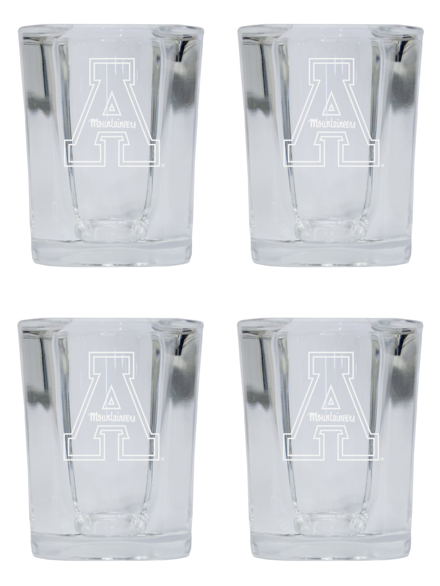 Appalachian State NCAA Collector's Edition 2oz Square Shot Glass - Laser Etched Logo 4-Pack