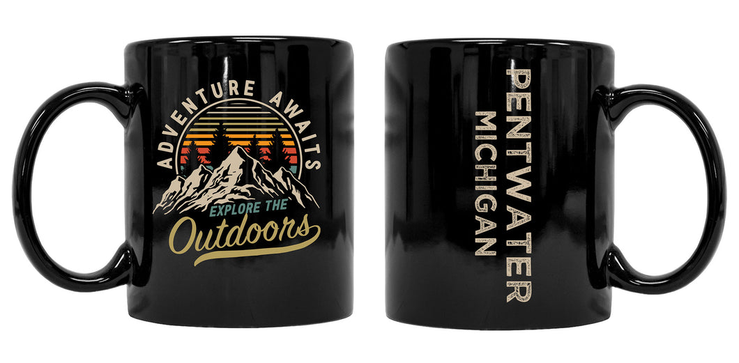 Pentwater Michigan Souvenir Adventure Awaits 8 oz Coffee Mug 2-Pack