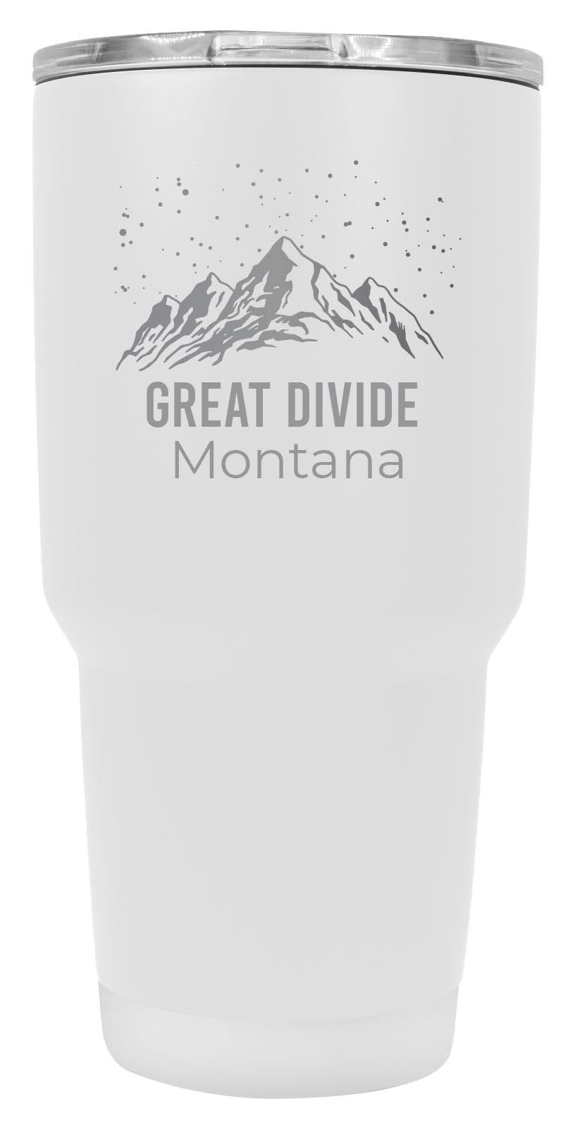 Great Divide Montana Ski Snowboard Winter Souvenir Laser Engraved 24 oz Insulated Stainless Steel Tumbler