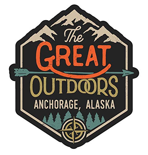 Anchorage Alaska The Great Outdoors Design 4-Inch Vinyl Decal Sticker