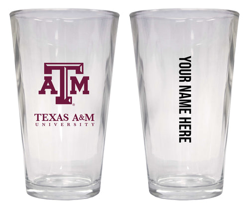 Customizable NCAA Texas A&M Aggies 16 oz Pint Glass – Perfect Gift Personalized With your own  or any fan name