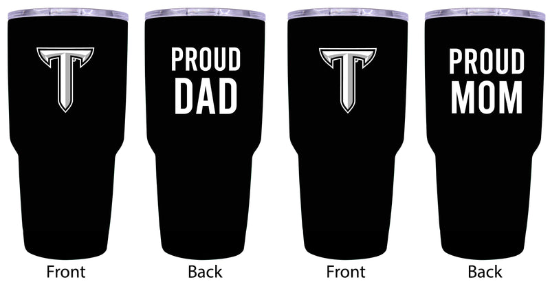 Troy University Proud Parent 24 oz Insulated Tumblers Set - Black, Mom & Dad Edition