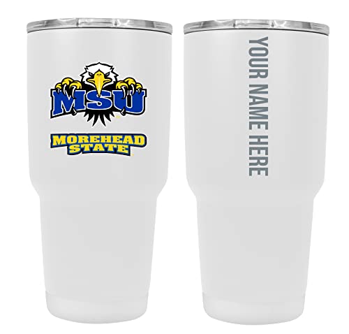 Custom Morehead State University White Insulated Tumbler - 24oz Engraved Stainless Steel Travel Mug