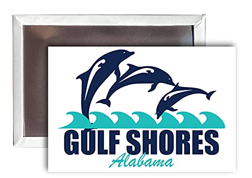 R and R Imports Gulf Shores Alabama Souvenir 2x3-Inch Fridge Magnet Dolphin Design, Multicolor