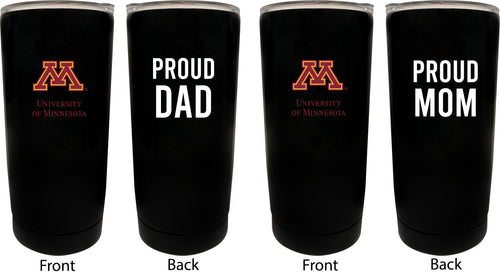 Minnesota Gophers NCAA Insulated Tumbler - 16oz Stainless Steel Travel Mug Proud Mom and Dad Design Black
