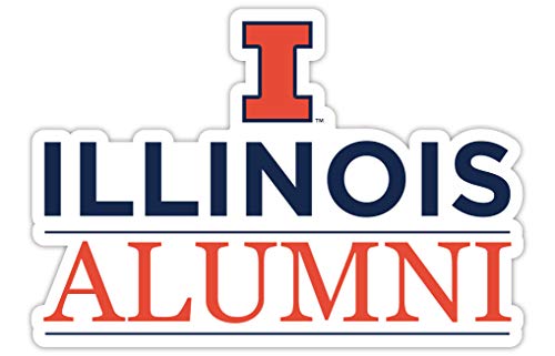 Illinois Fighting Illini 4-Inch Alumni 4-Pack NCAA Vinyl Sticker - Durable School Spirit Decal