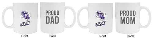 Stephen F. Austin State University Proud Mom And Dad White Ceramic Coffee Mug 2 pack (White)