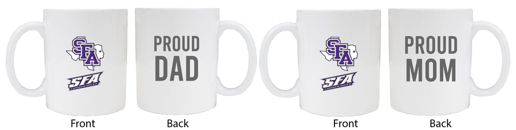 Stephen F. Austin State University Proud Mom And Dad White Ceramic Coffee Mug 2 pack (White)