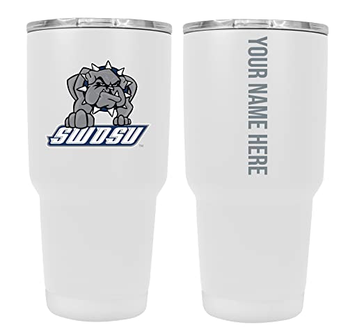 Collegiate Custom Personalized Southwestern Oklahoma State University, 24 oz Insulated Stainless Steel Tumbler with Engraved Name (White)