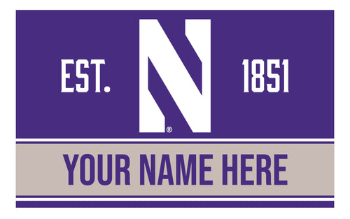 Personalized Customizable Northwestern University Wildcats Wood Sign with Frame Custom Name