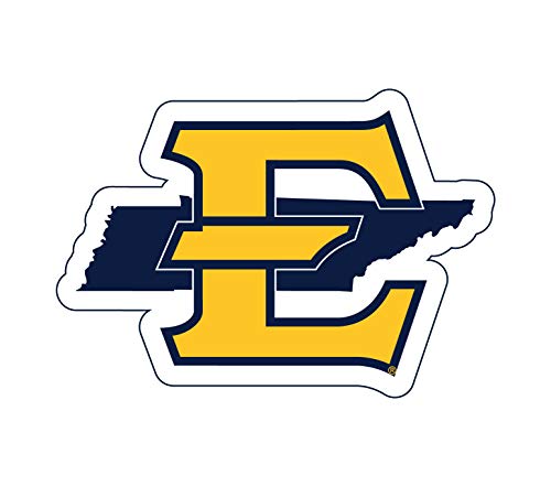 East Tennessee State University 4-Inch State Shape NCAA Vinyl Decal Sticker for Fans, Students, and Alumni