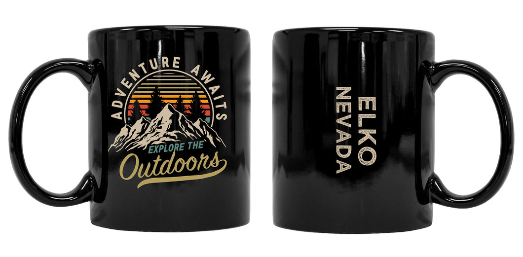 Elko Nevada Souvenir Adventure Awaits 8 oz Coffee Mug 2-Pack