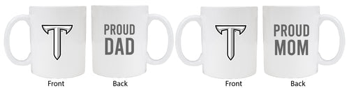 Troy University Proud Mom And Dad White Ceramic Coffee Mug 2 pack (White)