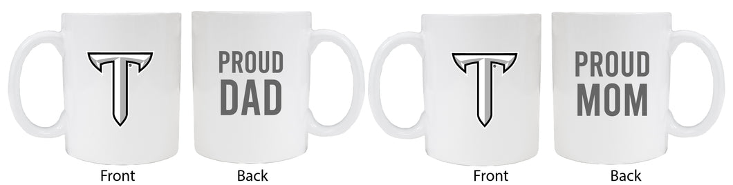 Troy University Proud Mom And Dad White Ceramic Coffee Mug 2 pack (White)