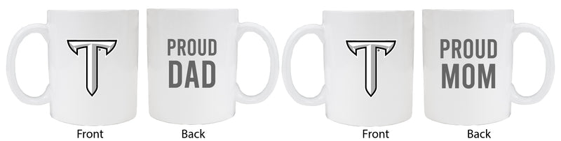 Troy University Proud Mom And Dad White Ceramic Coffee Mug 2 pack (White)