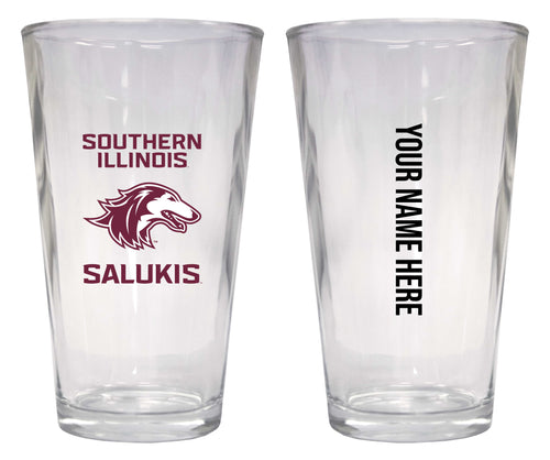 Customizable NCAA Southern Illinois Salukis 16 oz Pint Glass – Perfect Gift Personalized With your own  or any fan name
