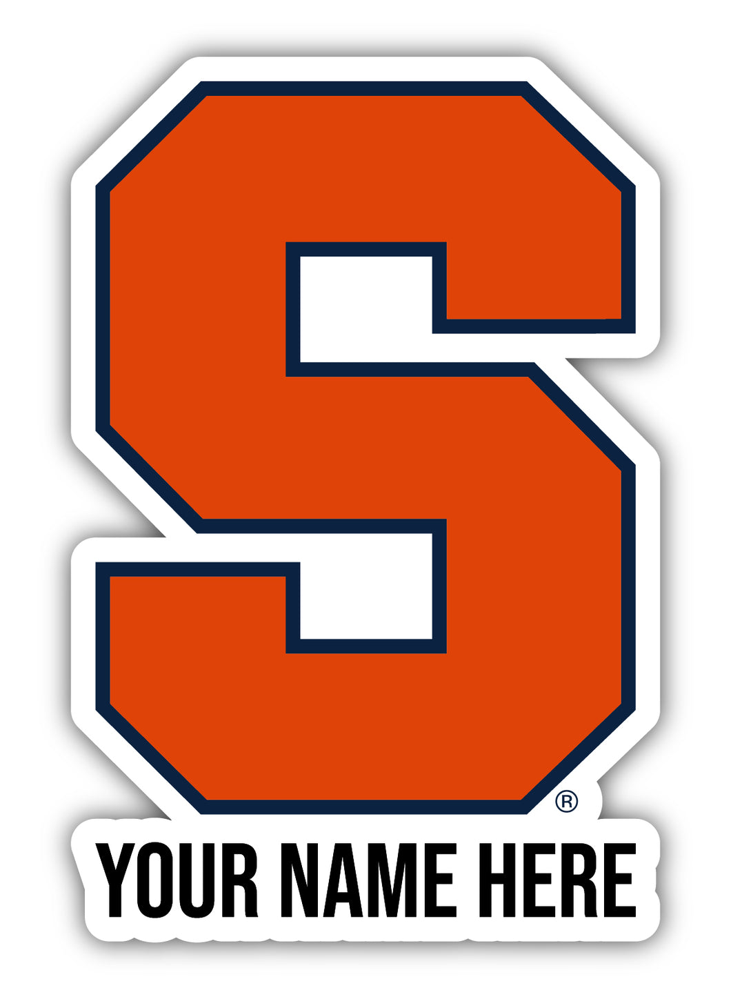 Syracuse Orange 9x14-Inch Mascot Logo NCAA Custom Name Vinyl Sticker - Personalize with Name