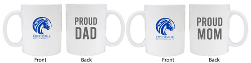 Fayetteville State University Proud Mom And Dad White Ceramic Coffee Mug 2 pack (White)