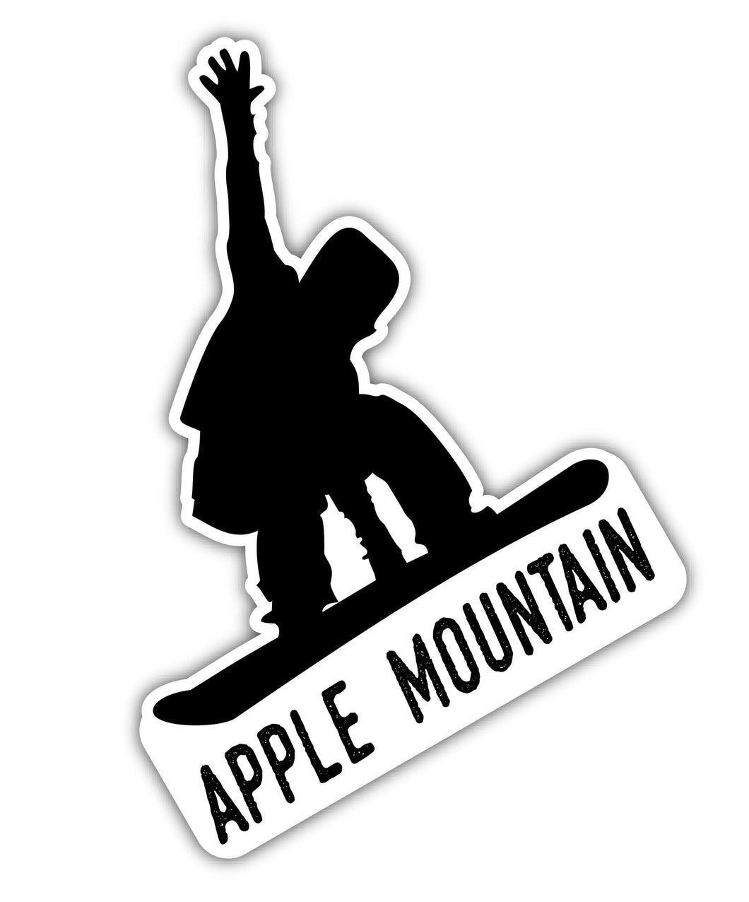 Apple Mountain Michigan Ski Adventures Souvenir 4 Inch Vinyl Decal Sticker Mountain Design