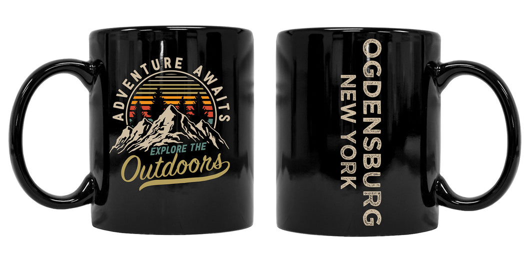Ogdensburg New York Souvenir Adventure Awaits 8 oz Coffee Mug 2-Pack