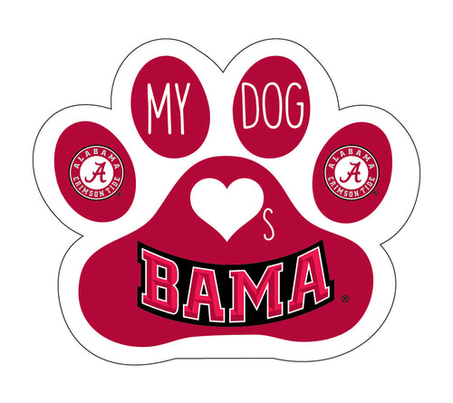 Alabama Crimson Tide 4-Inch Dog Paw NCAA Vinyl Decal Sticker for Fans, Students, and Alumni