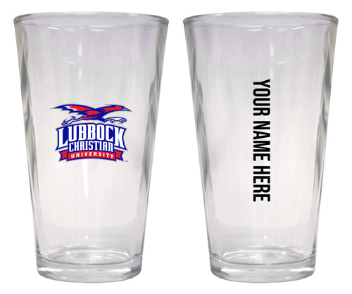 Customizable NCAA Lubbock Christian University Chaparral 16 oz Pint Glass – Perfect Gift Personalized With your own  or any fan name
