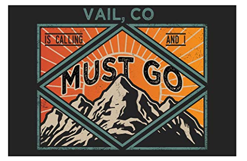 Vail Colorado 9X6-Inch Souvenir Wood Sign With Frame Must Go Design