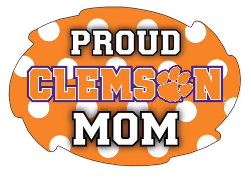 Clemson Tigers 5x6-Inch Swirl Shape Proud Mom NCAA - Durable School Spirit Vinyl Decal Perfect Gift for Mom