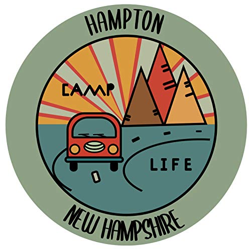 Hampton New Hampshire Souvenir Decorative Stickers (Choose theme and size)