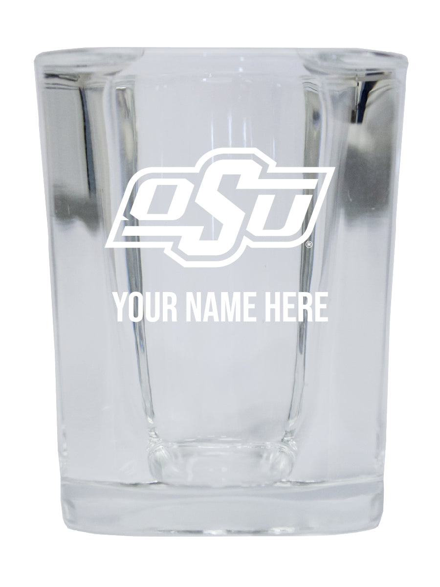 NCAA Oklahoma State Cowboys Personalized 2oz Stemless Shot Glass - Custom Laser Etched 4-Pack