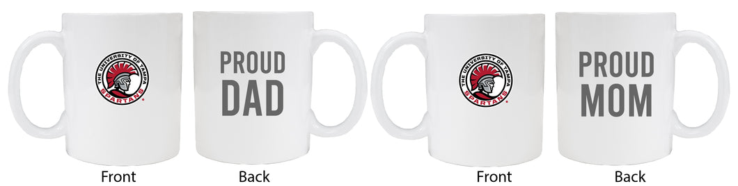 University of Tampa Spartans Proud Mom And Dad White Ceramic Coffee Mug 2 pack (White)
