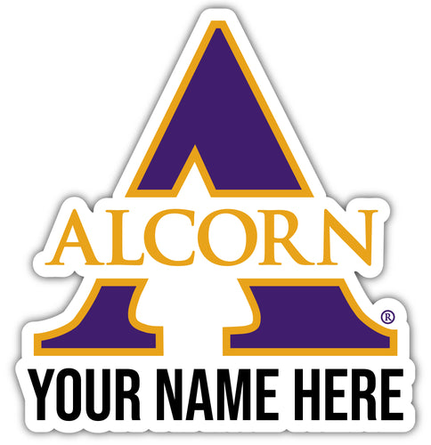 Alcorn State Braves 9x14-Inch Mascot Logo NCAA Custom Name Vinyl Sticker - Personalize with Name
