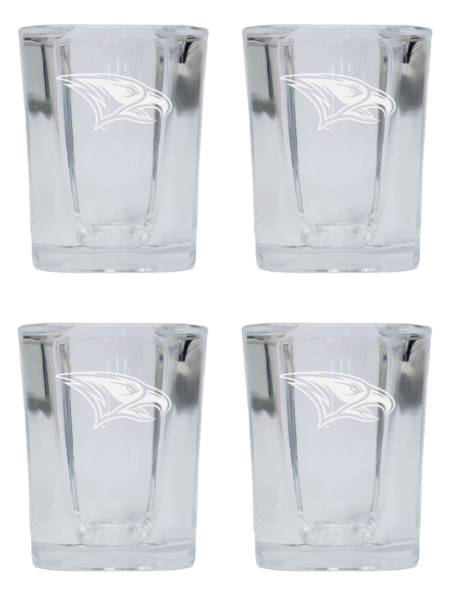 North Carolina Central Eagles NCAA Collector's Edition 2oz Square Shot Glass - Laser Etched Logo 4-Pack