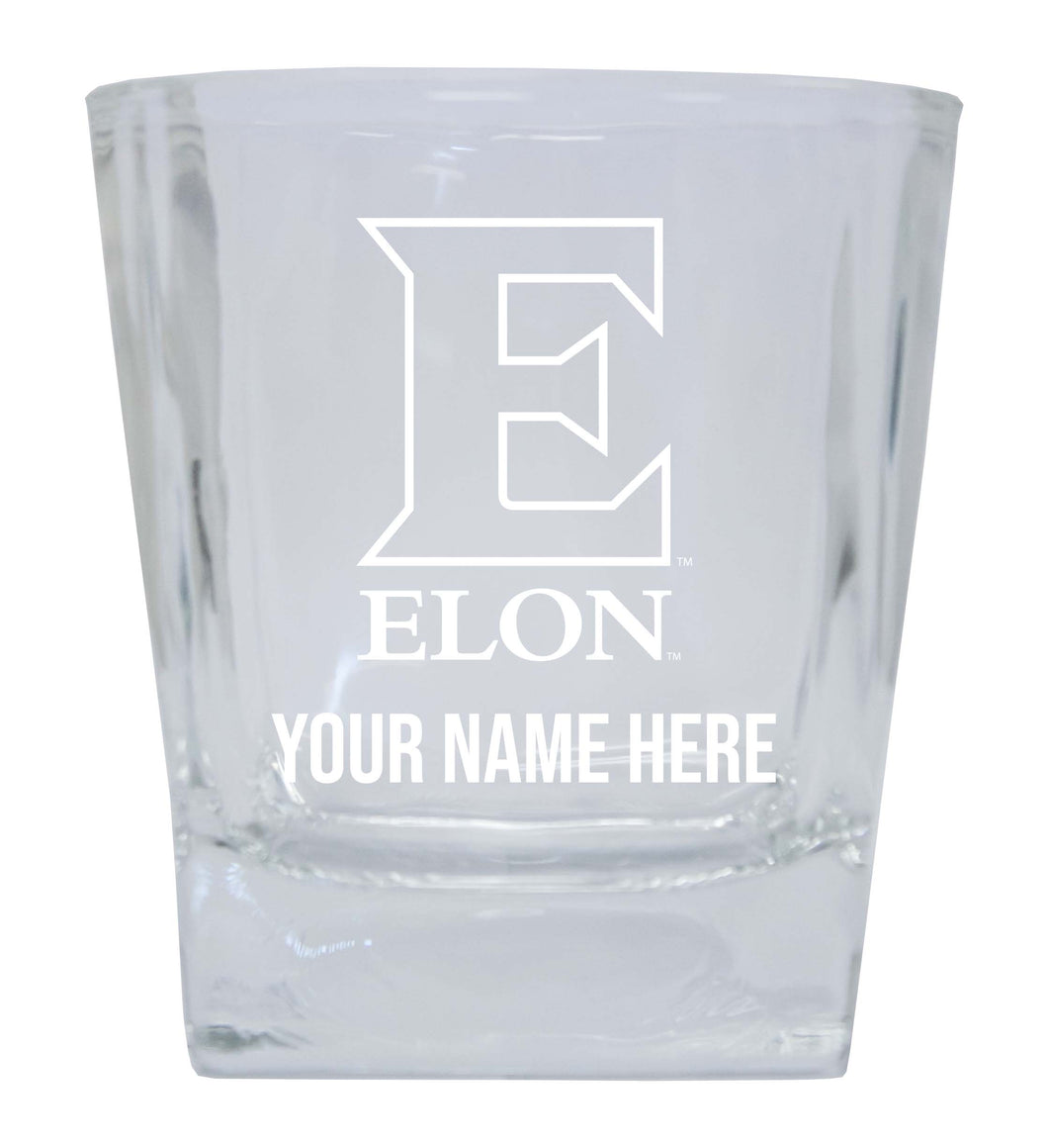 Elon University NCAA Spirit Elegance - 5 ozPersonalized With Custom Name Etched Shooter Glass Tumbler 2-Pack