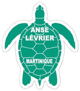 ANSE Lévrier Martinique 4 Inch Green Turtle Shape Decal Sticker