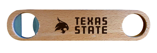 Texas State Bobcats NCAA Elegant Laser-Etched Wooden Bottle Opener - Collegiate Bar Accessory