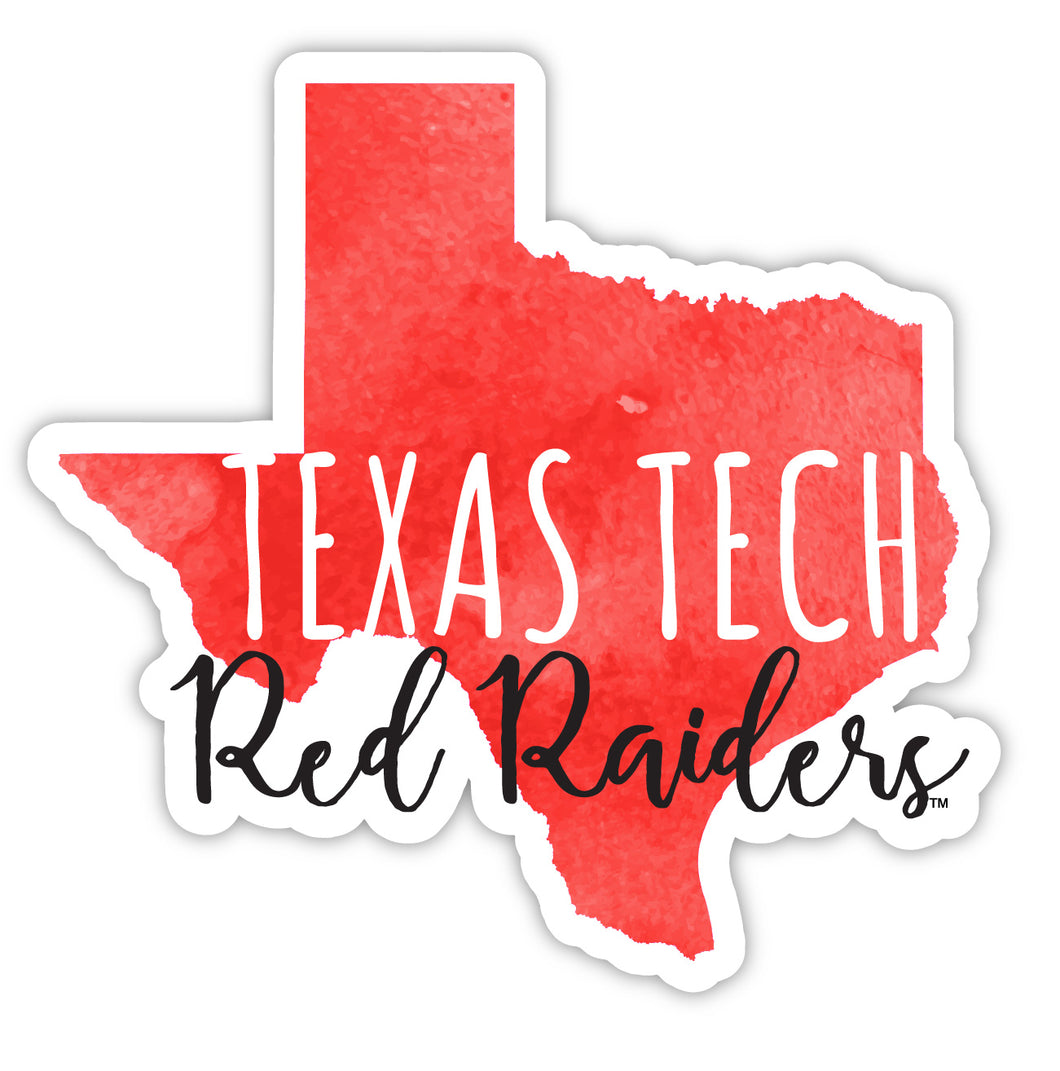 Texas Tech Red Raiders 2-Inch on one of its sides Watercolor Design NCAA Durable School Spirit Vinyl Decal Sticker