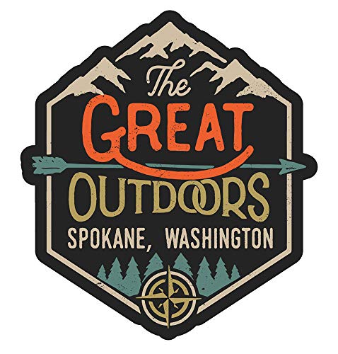 Spokane Washington The Great Outdoors Design 4-Inch Vinyl Decal Sticker