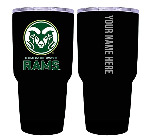 Collegiate Custom Personalized Colorado State Rams 24 oz Insulated Stainless Steel Tumbler with Engraved Name (Black)