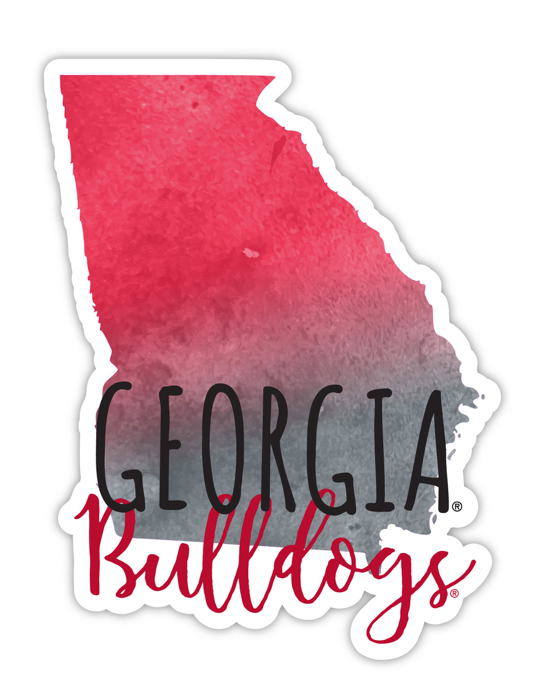 Georgia Bulldogs 2-Inch on one of its sides Watercolor Design NCAA Durable School Spirit Vinyl Decal Sticker