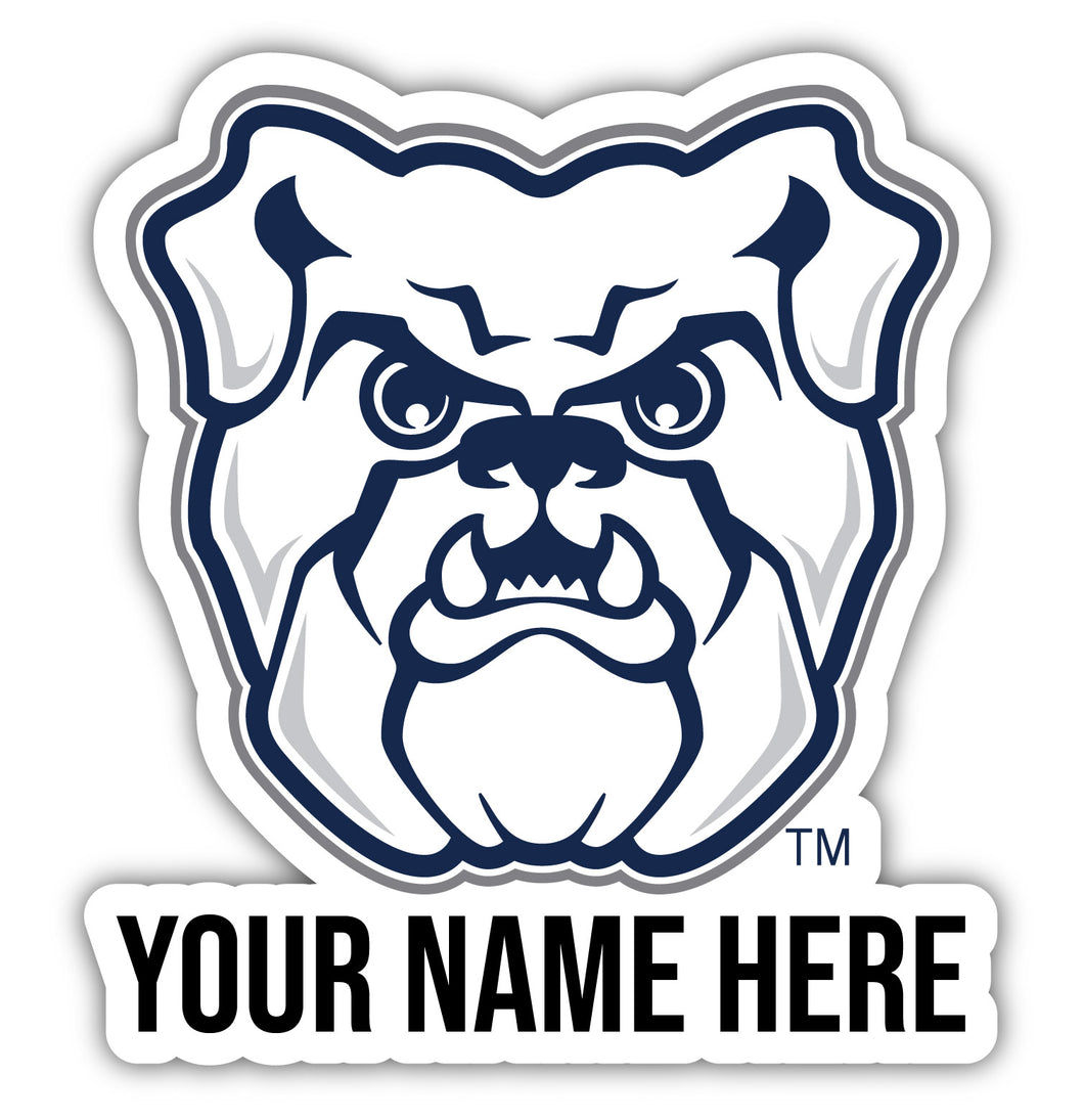 Butler Bulldogs 9x14-Inch Mascot Logo NCAA Custom Name Vinyl Sticker - Personalize with Name