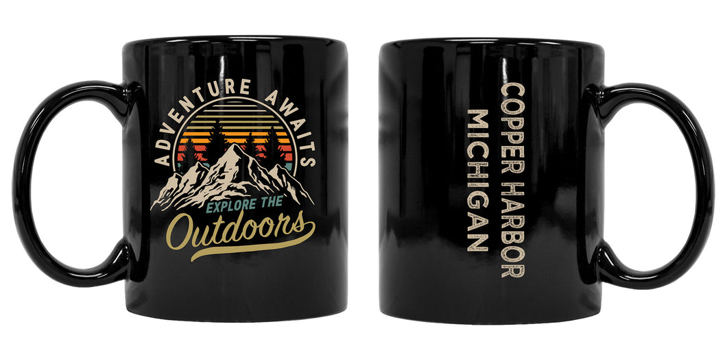 Copper Harbor Michigan Souvenir Adventure Awaits 8 oz Coffee Mug 2-Pack