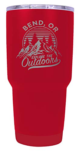 Bend Oregon Souvenir Laser Engraved 24 oz Insulated Stainless Steel Tumbler Red.