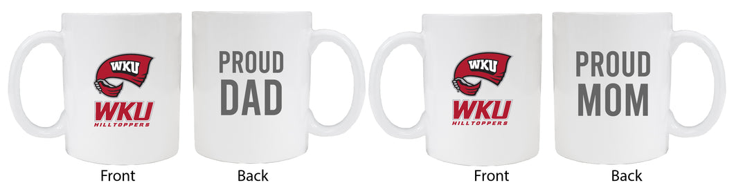 Western Kentucky Hilltoppers Proud Mom And Dad White Ceramic Coffee Mug 2 pack (White)