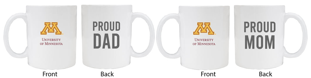 Minnesota Gophers Proud Mom And Dad White Ceramic Coffee Mug 2 pack (White)
