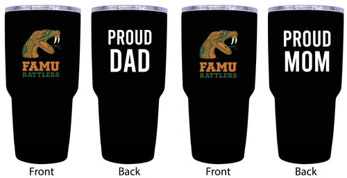 Florida A&M Rattlers Proud Parent 24 oz Insulated Tumblers Set - Black, Mom & Dad Edition